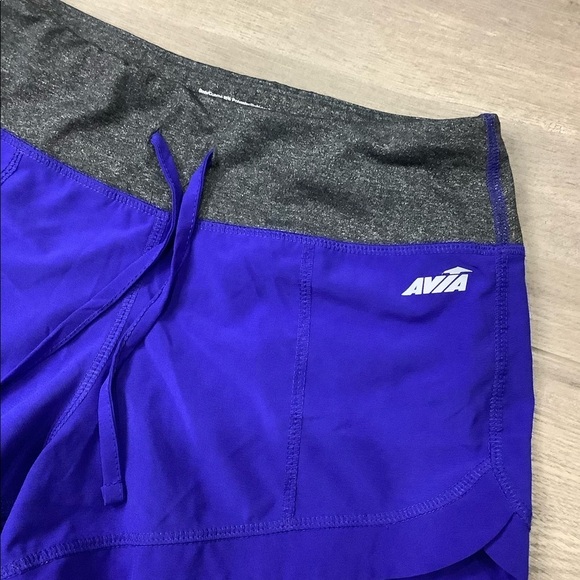 Women's Avia XS 0 2 Shorts Bike Leggings Active Purple Black Drawstring Stretch - Picture 5 of 6
